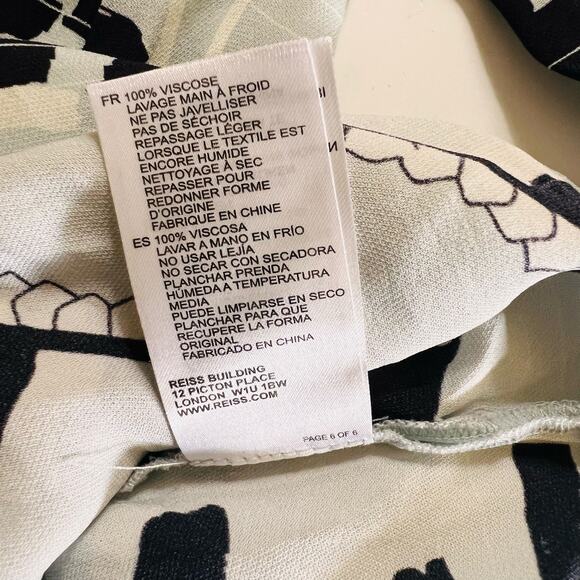 Reiss Sienna Snake Print Long Sleeve Top Size 4 Cream Multi - Picture 7 of 11